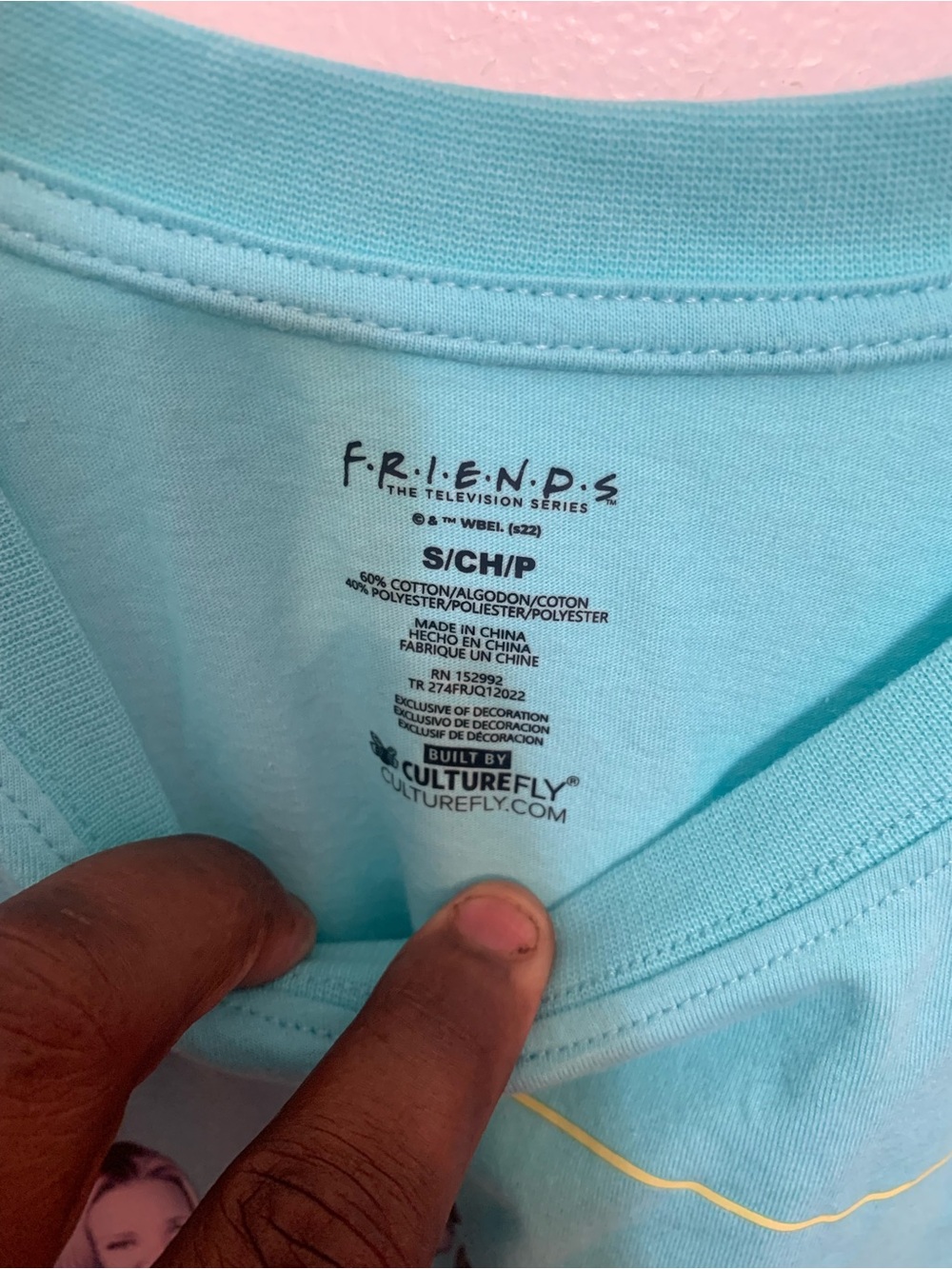 Friends TV Series Light Blue Graphic Tee by - Men's S
